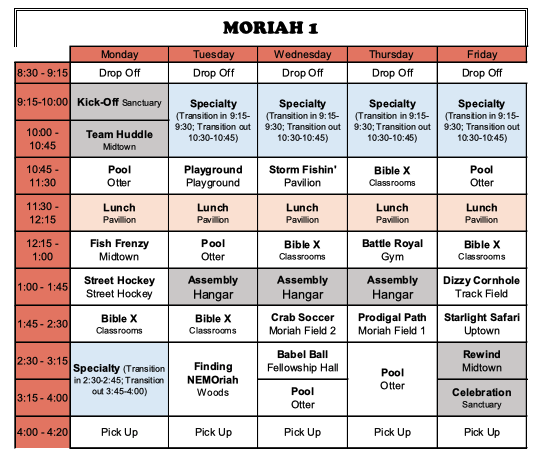 Moriah 1 Time